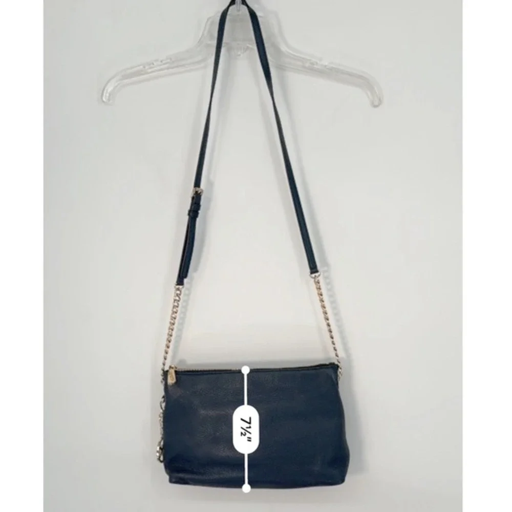 Michael Kors Jet Set East West Crossbody Bag Navy Blue Pebbled Leather 40-18‎